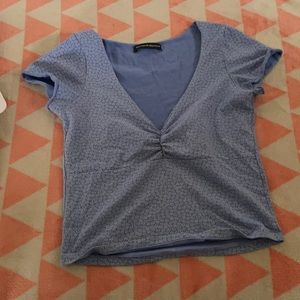 Purple flower printed crop top